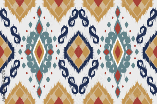 Geometric ethnic oriental ikat seamless pattern traditional background. vector design for fashion, fabric, wallpaper and all prints color. carpet,wallpaper,clothing,wrapping,Batik,fabric,Vector