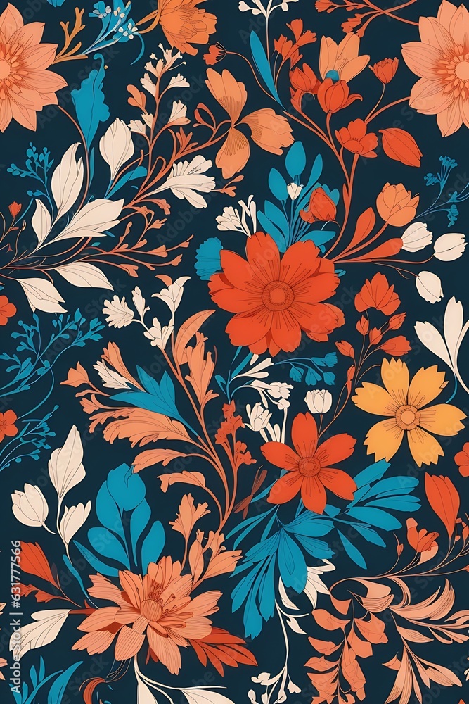 Vector illustration of a seamless floral pattern with cute birds in spring for Wedding, anniversary, birthday and party. Design for banner, poster, card, invitation and scrapbook Vector illustration of a seamless floral pattern with cute birds in spring for Wedding, anniversary, birthday and party. Design for banner, poster, card, invitation and scrapbook