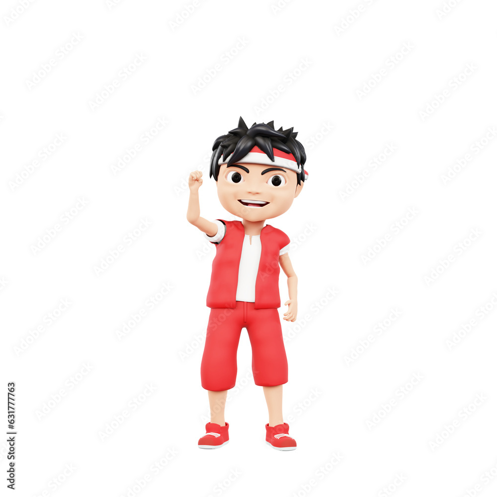 indonesia independence day character encourage pose indonesia independence day character encourage pose