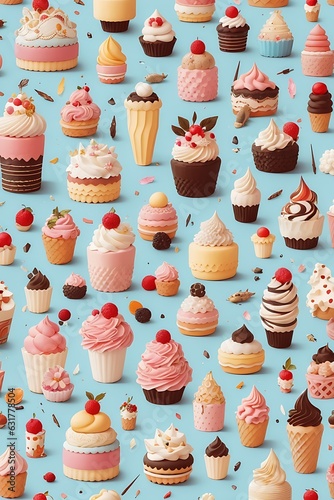 Vector illustration of a seamless floral pattern with cute birds in spring for Wedding, anniversary, birthday and party. Design for banner, poster, card, invitation and scrapbook