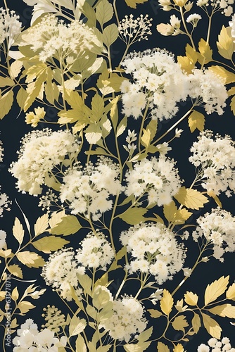 Vector illustration of a seamless floral pattern with cute birds in spring for Wedding, anniversary, birthday and party. Design for banner, poster, card, invitation and scrapbook