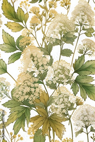 Vector illustration of a seamless floral pattern with cute birds in spring for Wedding, anniversary, birthday and party. Design for banner, poster, card, invitation and scrapbook