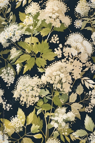 Vector illustration of a seamless floral pattern with cute birds in spring for Wedding, anniversary, birthday and party. Design for banner, poster, card, invitation and scrapbook