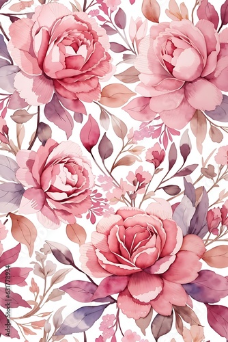 Vector illustration of a seamless floral pattern with cute birds in spring for Wedding, anniversary, birthday and party. Design for banner, poster, card, invitation and scrapbook