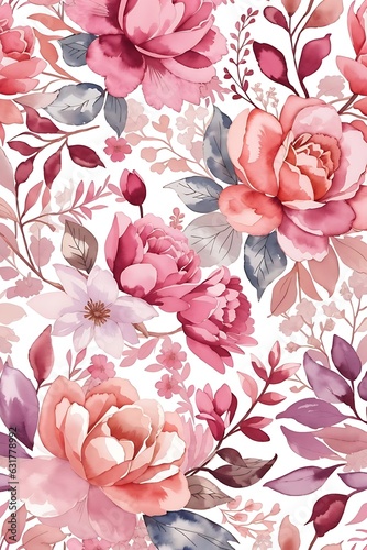 Vector illustration of a seamless floral pattern with cute birds in spring for Wedding, anniversary, birthday and party. Design for banner, poster, card, invitation and scrapbook