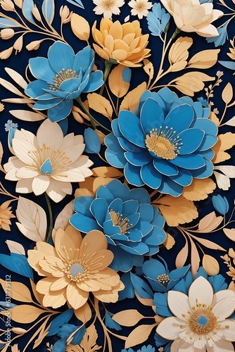 Vector illustration of a seamless floral pattern with cute birds in spring for Wedding, anniversary, birthday and party. Design for banner, poster, card, invitation and scrapbook