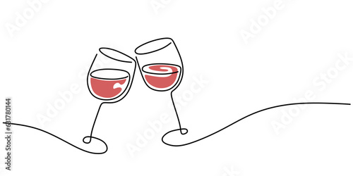 two wine glass vector illustration