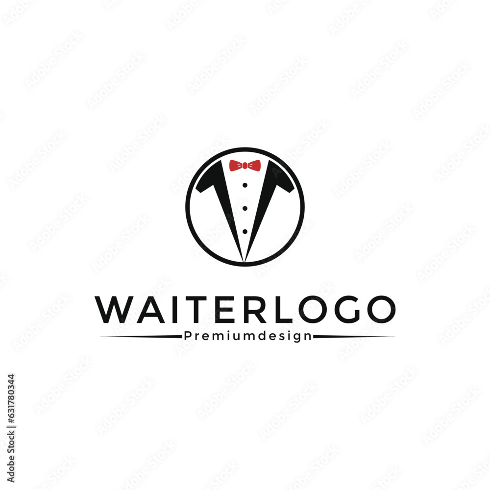 Obraz premium waiter logo design creative idea