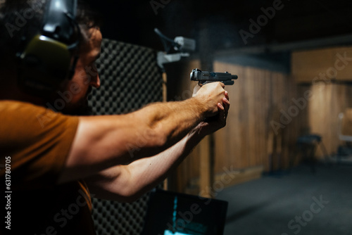 Precision Firearm Training Revolver Fired at Gun Range