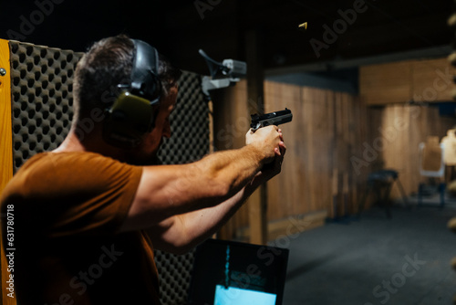 Slika na platnu Precision Firearm Training Revolver Fired at Gun Range