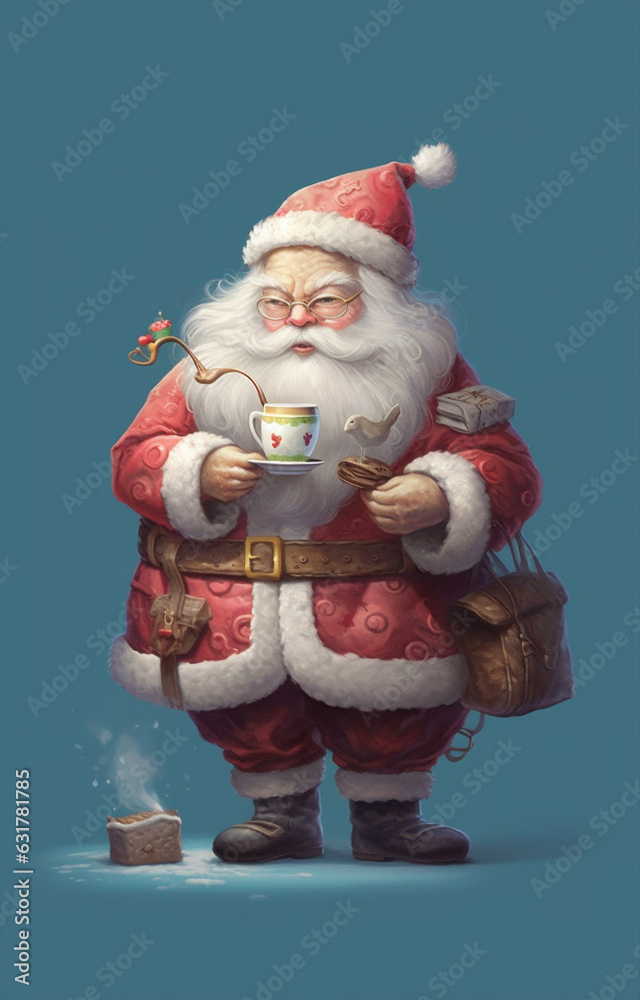 man christmas santa claus home room holiday merry cute male mug. Generative AI. man christmas santa claus home room holiday merry cute male mug. Generative AI.