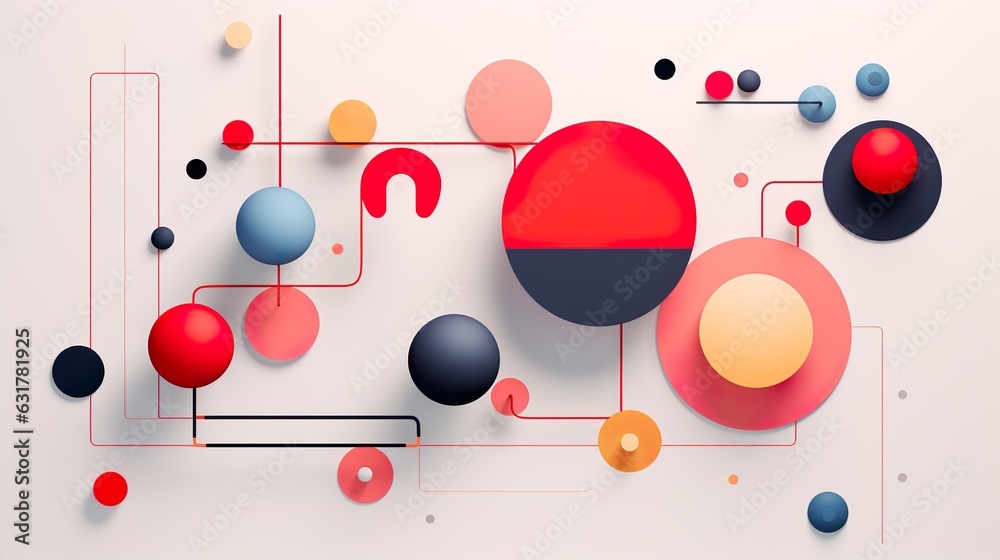 Abstract 3d render, composition, with orange, red, green and lights blues colors Abstract 3d render, composition, with orange, red, green and lights blues colors
