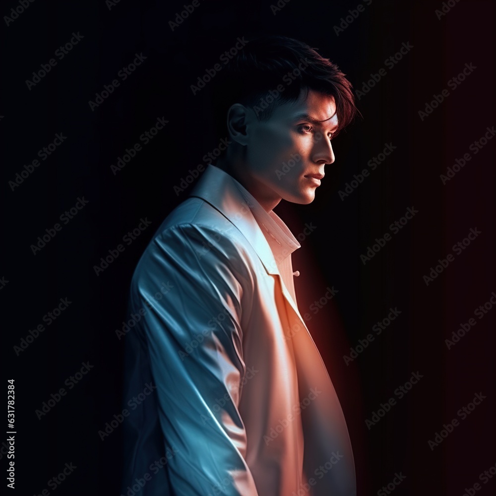 Illustration of a fashion portrait, AI Generated Illustration of a fashion portrait, AI Generated