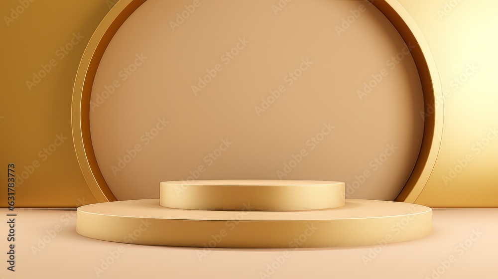 Abstract minimalistic monochrome scene with geometric shapes. Yellow golden visualization AI Abstract minimalistic monochrome scene with geometric shapes. Yellow golden visualization AI