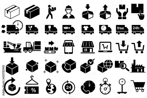 Vector icon illustration collection about transportation industry