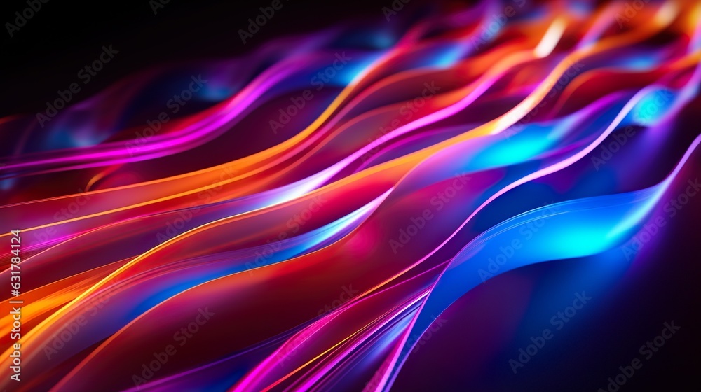 Abstract Neon Purple and Blue Color Light Beam. Horizontal Line Glowing Background. Abstract Neon Purple and Blue Color Light Beam. Horizontal Line Glowing Background.
