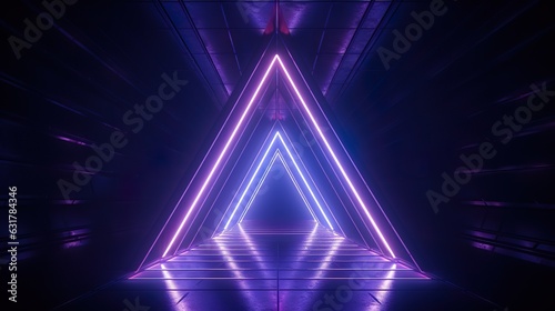 Neon background concept. Disco neon light background. 3d rendering.