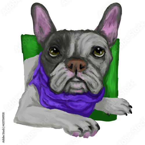 French bulldog, hand drawn illustration (ID: 631784958)
