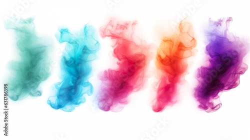 Colored powder explosion. Paint holi, Colorful rainbow holi paint splash on isolated white background