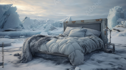 a big bed on arctic ice