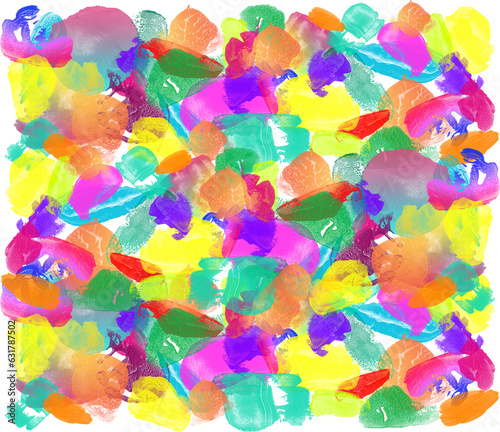 Watercolour abstract background, paint strokes. Colour kaleidoscope. Finger painting