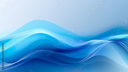 modern abstract blue background design with layers of blue and white textured lines and waves © Damerfie