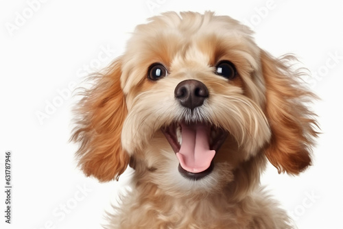 Happy dog portrait, Pet grooming services, Pet training centers,White background