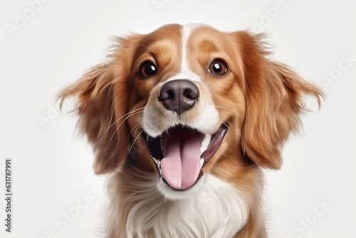 Happy dog portrait, Dog food, Pet greeting cards,White background