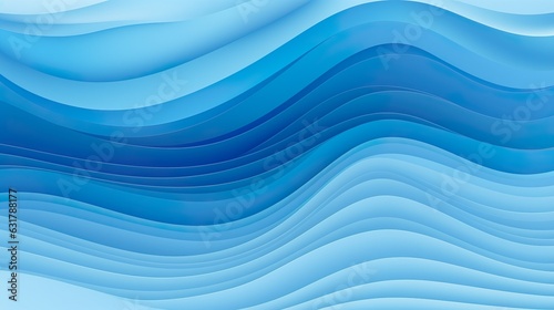 modern abstract blue background design with layers of blue and white textured lines and waves © Damerfie