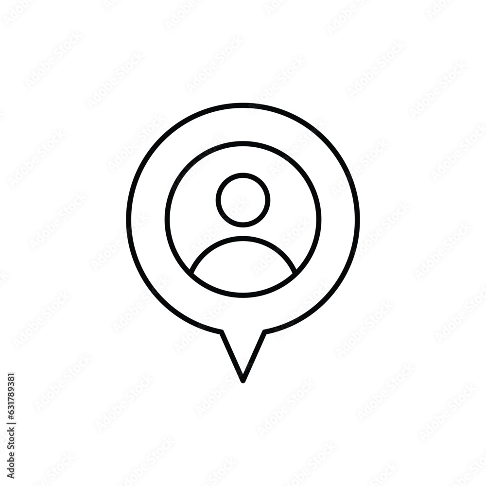 user location icon. outline icon user location icon. outline icon