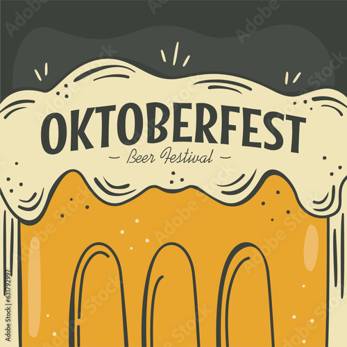 oktoberfest poster template for beer festival event vector