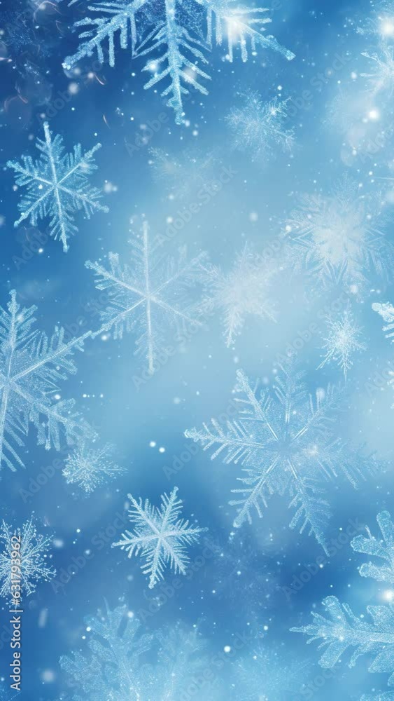 Vertical video a close up shot of snowflakes Vertical video a close up shot of snowflakes