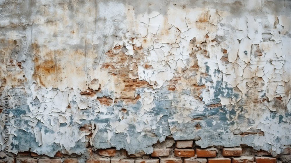 Fototapeta premium Background, texture of old white wall. Generative AI technology.