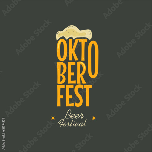 oktoberfest text design template vector