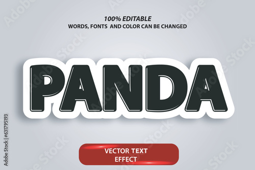 editable original vector text effect Panda fully customize font template
