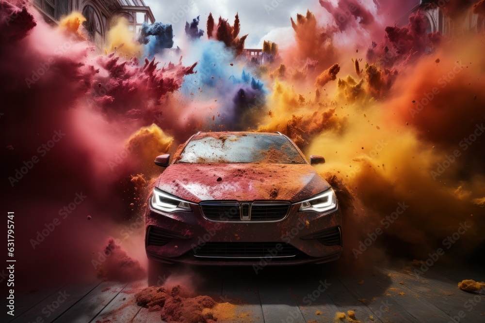 cars and explosions of color