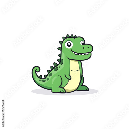 Crocodile. Crocodile hand-drawn comic illustration. Cute vector doodle style cartoon illustration.