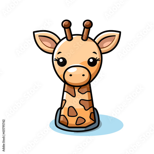 Giraffe. Giraffe hand-drawn comic illustration. Cute vector doodle style cartoon illustration.