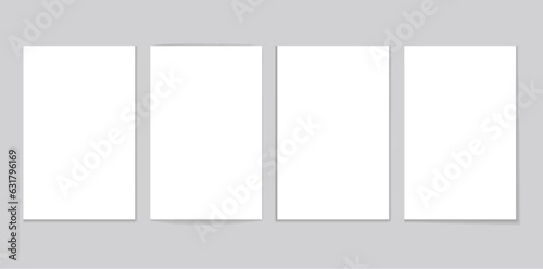 Paper card sheet white mock poster abstract concept. Vector flat graphic design illustration