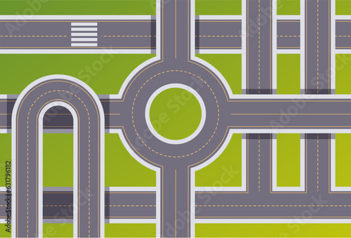 Highway road interchange expressway freeway concept. Vector flat graphic design illustration