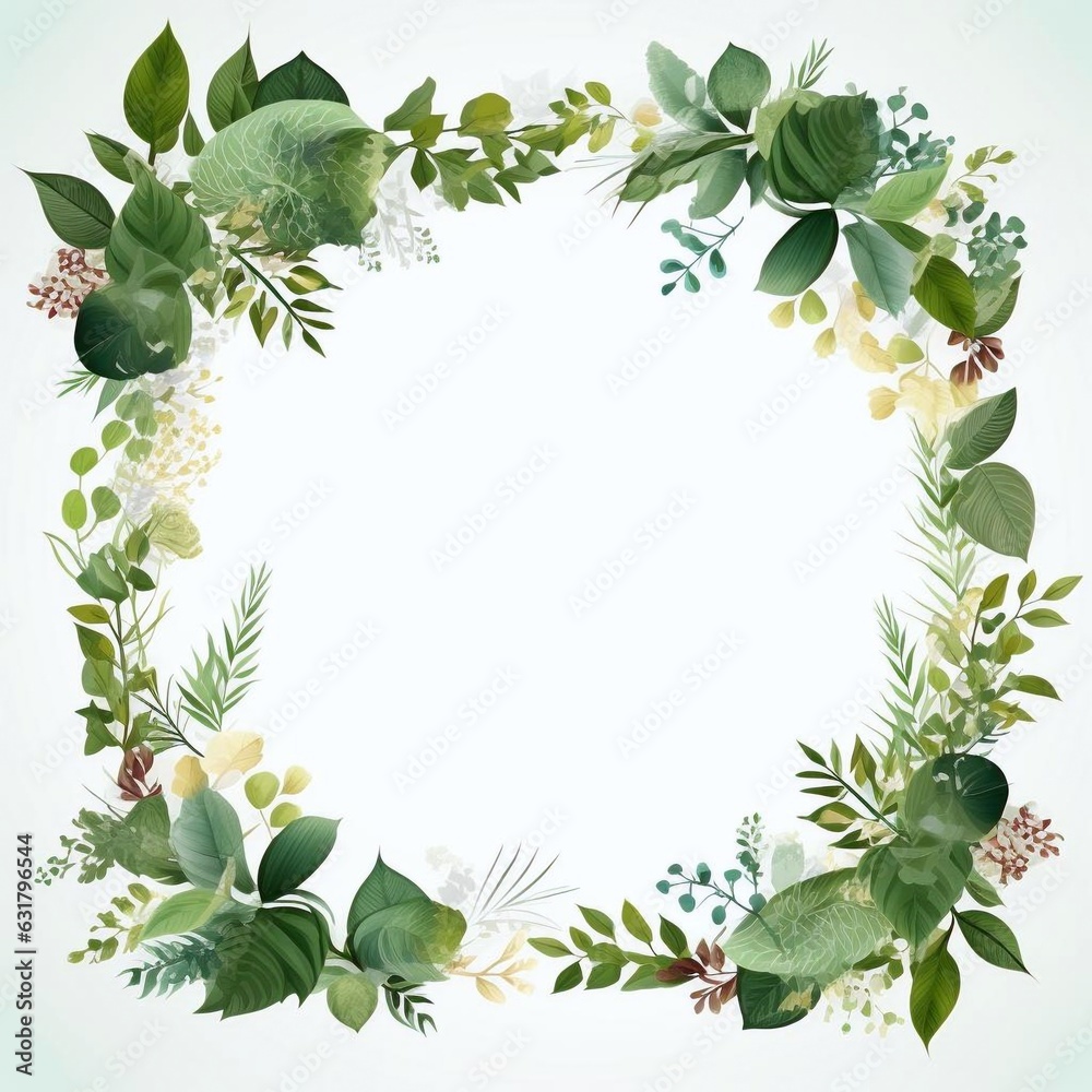 Poster for Environment Event with leaves around text area in the form of a garland Poster for Environment Event with leaves around text area in the form of a garland