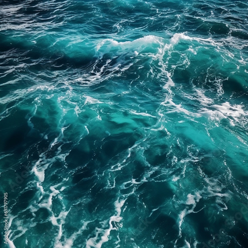 Image in open sea, blue water