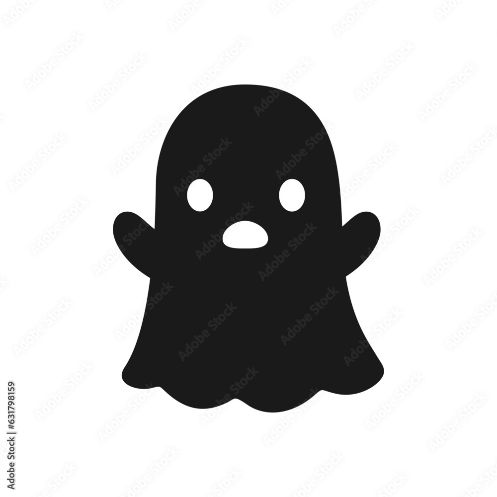 Cute Ghost icon logo silhouette. Simple flat style vector design element. Halloween creepy horror images. Cute Ghost icon logo silhouette. Simple flat style vector design element. Halloween creepy horror images.