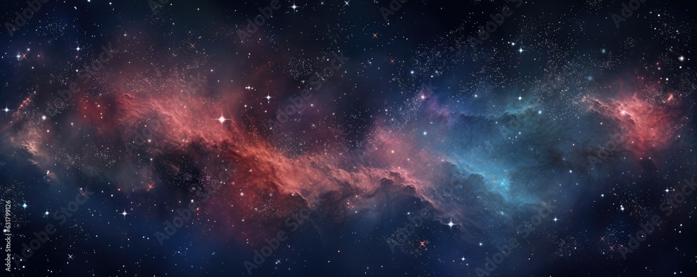 Colorful, stars and space background, panorama universe wallpaper panorama. Generative Ai. - obrazy, fototapety, plakaty 
