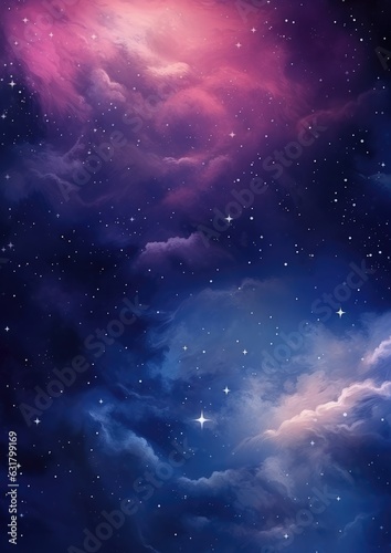 Colorful  stars and space background  universe wallpaper. Generative Ai.