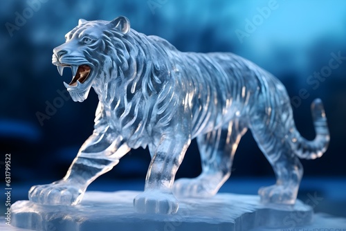 statue of a gallant tiger