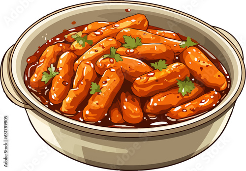 teokbokki, food, color teokbokki vector illustration photo