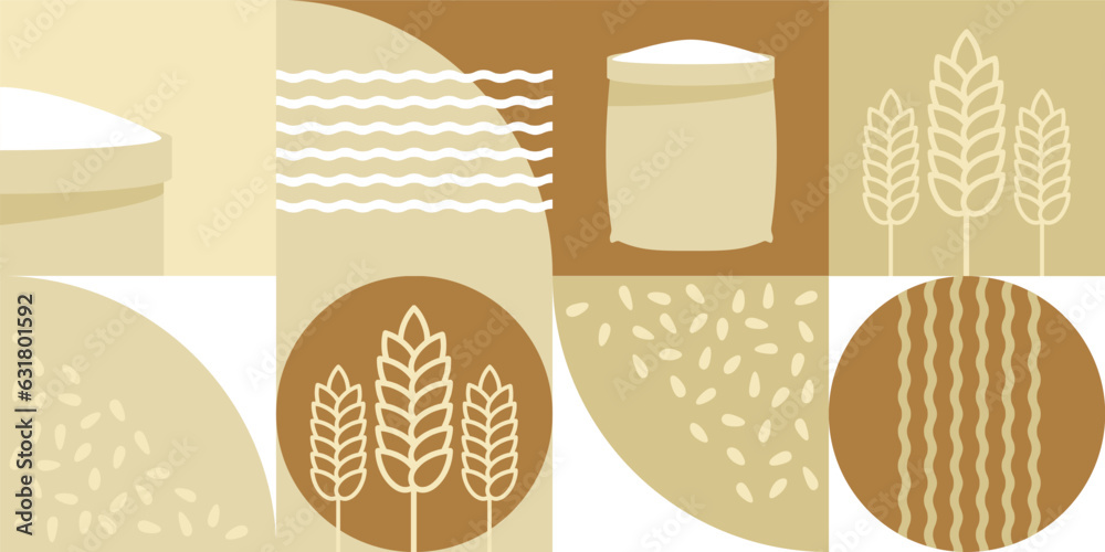 Seamless wheat pattern - flour or bread packaging