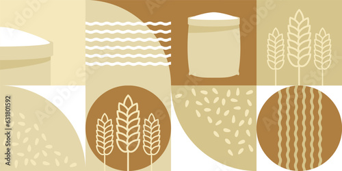 Seamless wheat pattern - flour or bread packaging