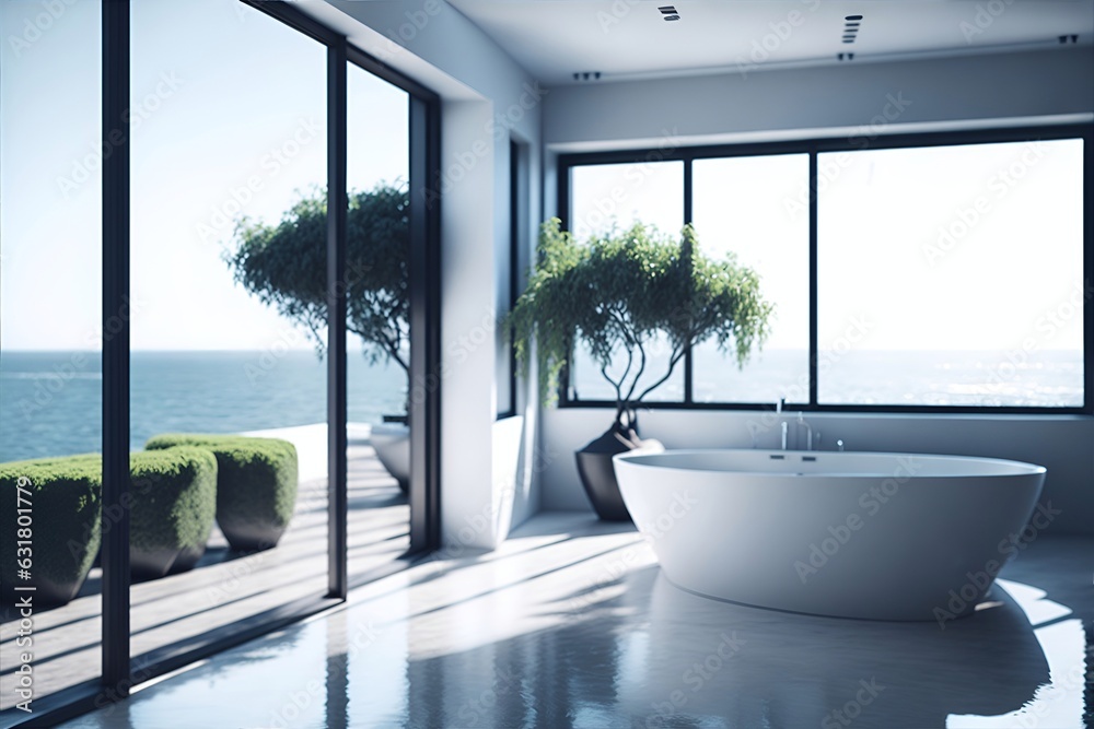Fototapeta premium Modern bathroom concept. AI generated illustration